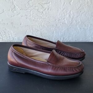 SAS Simplify Tripad Antique Wine Leather Loafer Slip On Women's Shoes Size 10 WW
